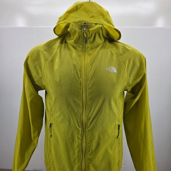 The North Face Jacket Women S Yellow Full Zip Hooded Waterproof  Rain Coat - Picture 1 of 14